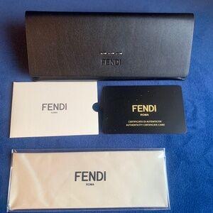 New FENDI Hard Eye/Sunglass Case w. Cloth & Certificate